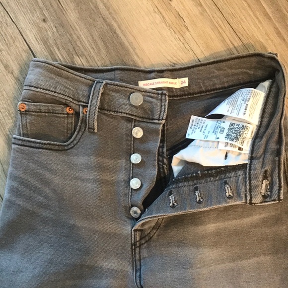 Levi’s Ribcage Straight Ankle Jeans | Size 24 | Gray | High Rise - Picture 3 of 15